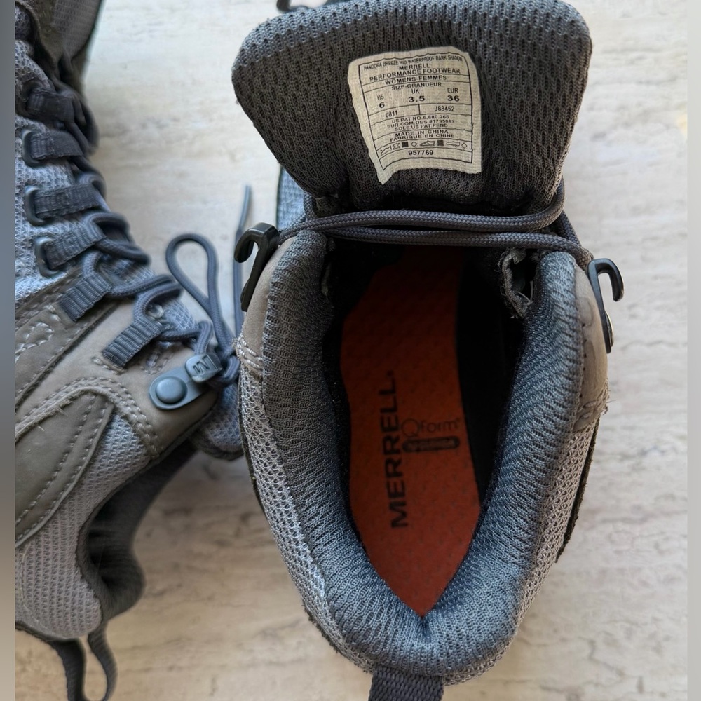 Merrell Pandora Breeze Waterproof Hiking Boots in Dark Shadow | Size Women’s 6 M - Picture 9 of 11
